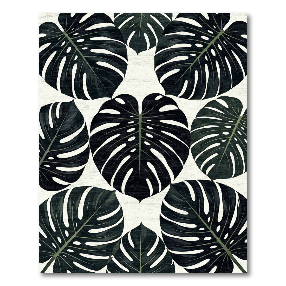 Monstera Dark Green Tropical Foliage Rug