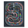 Vibrant Race Track Miniature Circuit Action Rug