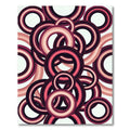 Retro Magenta Concentric Circles Rug