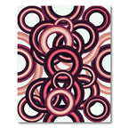 Retro Magenta Concentric Circles Rug