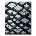 Modern Monochrome Geometric Three-dimensional Cube Block Rug