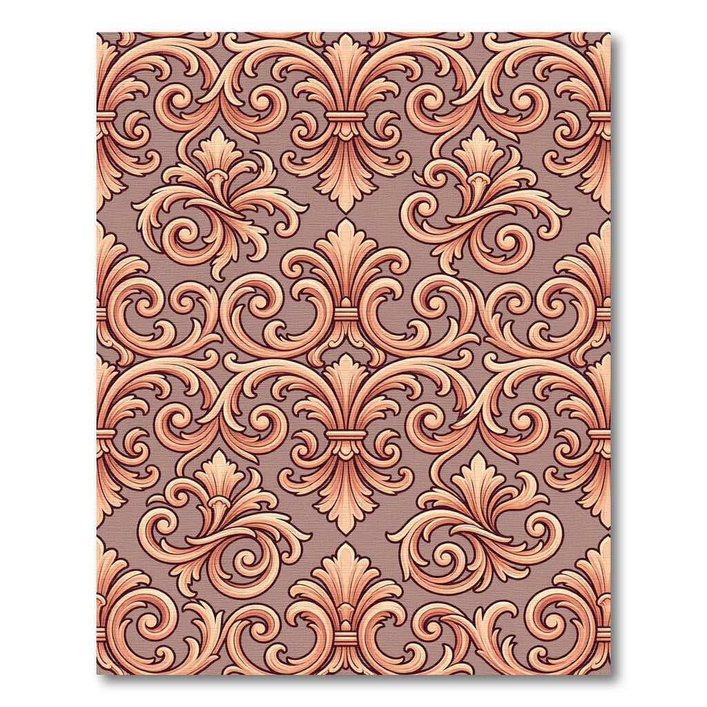 Antique Peach Baroque Flourish Rug