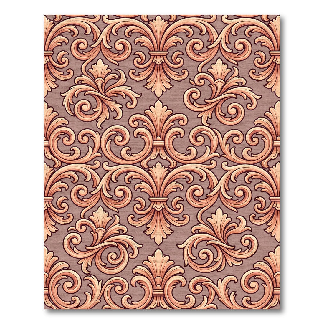 Antique Peach Baroque Flourish Rug