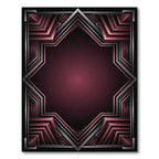 Crimson Art Deco Geometric Frame Rug