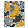 Abstract Yellow Gray Blob Arrangement Rug