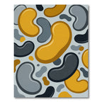 Abstract Yellow Gray Blob Arrangement Rug