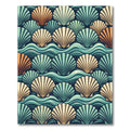 Coastal Scallop Shell Sea Wave Art Rug