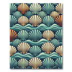 Coastal Scallop Shell Sea Wave Art Rug