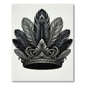Elegant Monochrome Feather Coronet Accent Rug