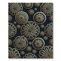 Gold Noir Floral Petal Medallion Rug