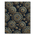 Gold Noir Floral Petal Medallion Rug