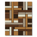 Earthy Rectilinear Blocks Composition Rug
