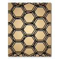 Sophisticated Gold Geometric Hexagon Rug