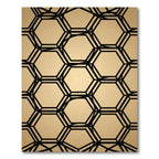 Sophisticated Gold Geometric Hexagon Rug