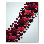 Romantic Gradient Crimson Heart Shower Rug