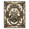 Antique Cream Floral Baroque Scroll Rug