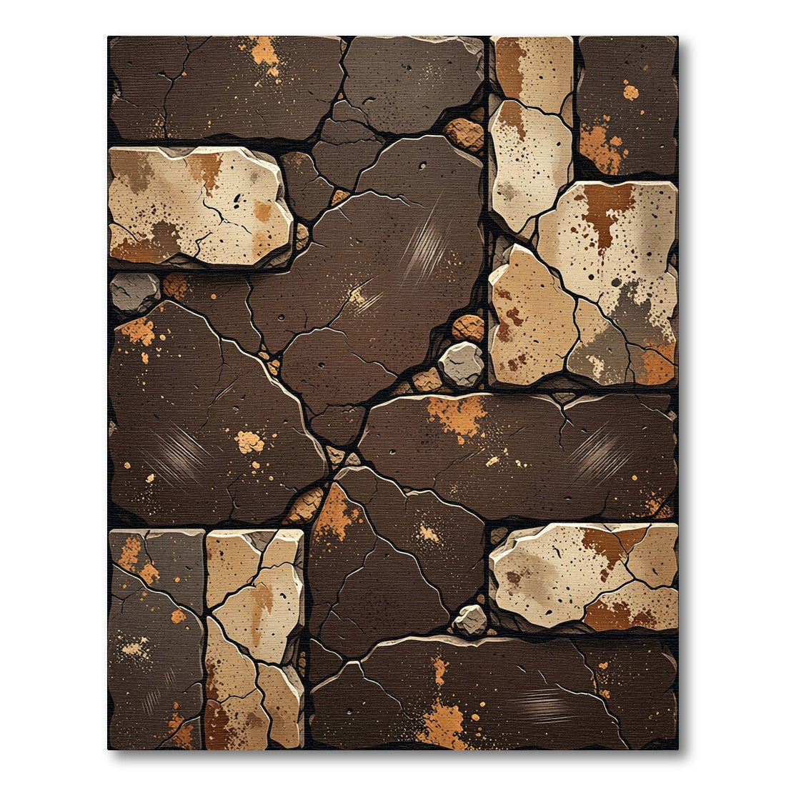Cracked Earth Stone Mosaic Rug