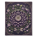 Elegant Violet Chrysanthemum Floral Medallion Rug