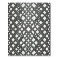 Monochrome Architectural Diamond Lattice Overlay Rug
