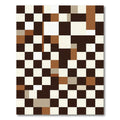 Checkerboard Cubes Brown White Accents Rug