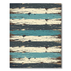 Distressed Wood Plank Blue Taupe Rug