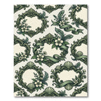 Sage Victorian Rococo Floral Scroll Rug