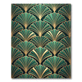 Emerald Green Art Deco Fan Rug