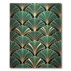 Emerald Green Art Deco Fan Rug