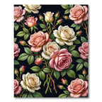 Elegant Pink and Cream Rose Bouquet Rug