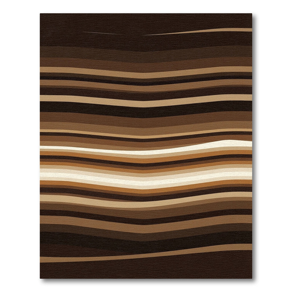 Earthy Bronze Wavy Linear Horizon Rug