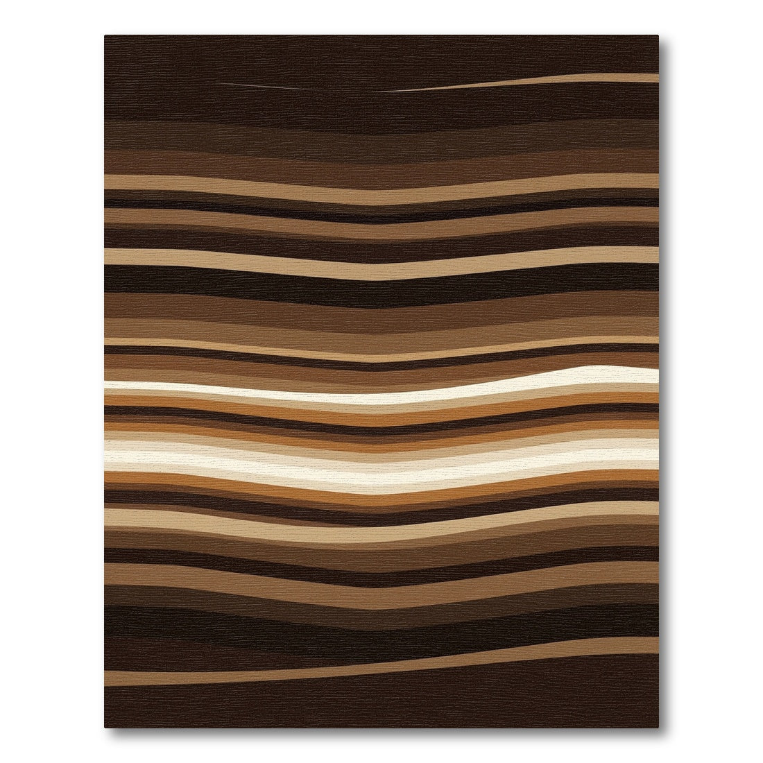 Earthy Bronze Wavy Linear Horizon Rug