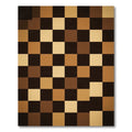 Earthy Brown Checkerboard Squares Rug