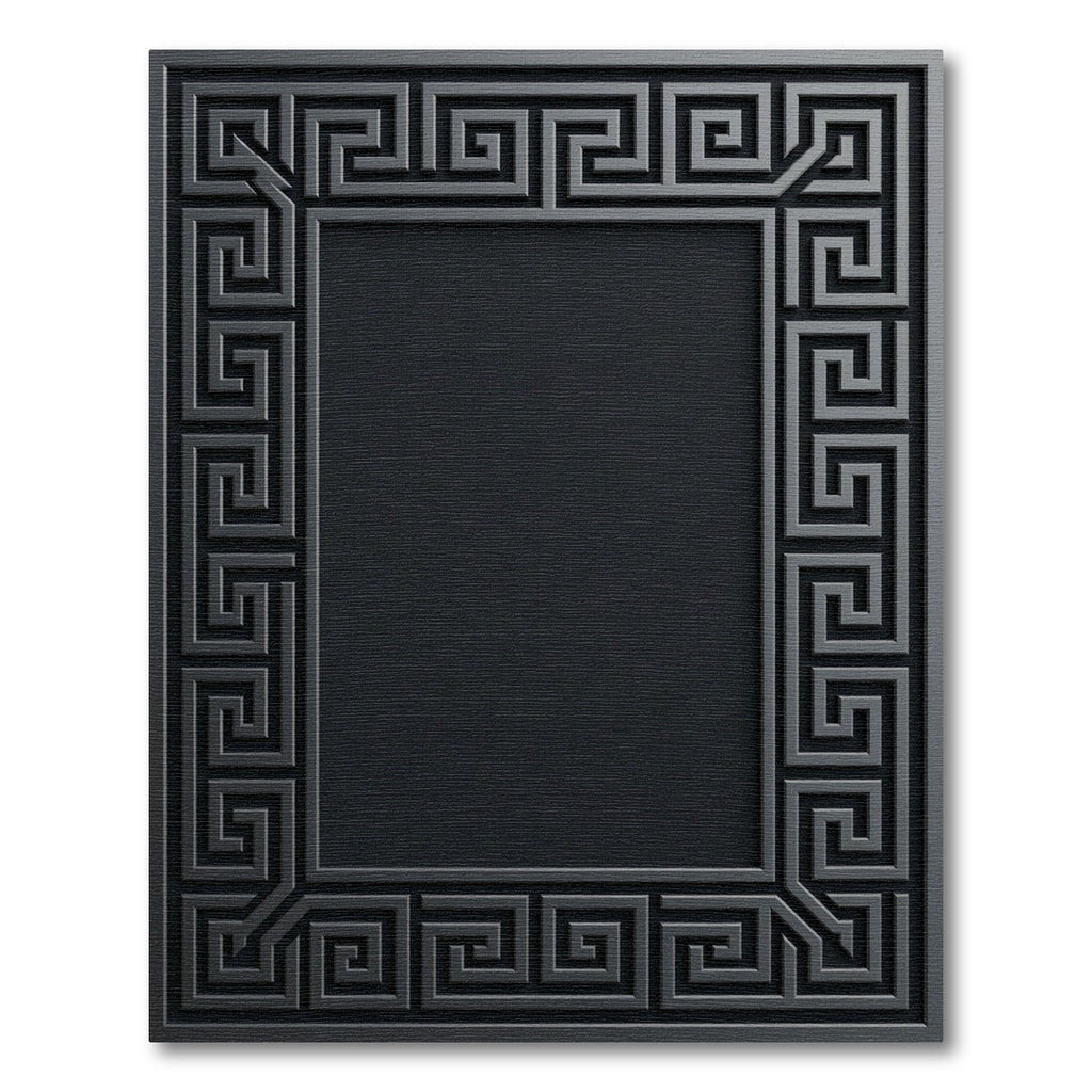 Dark Gray Square Greek Key Rug