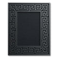 Dark Gray Square Greek Key Rug