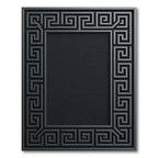 Dark Gray Square Greek Key Rug
