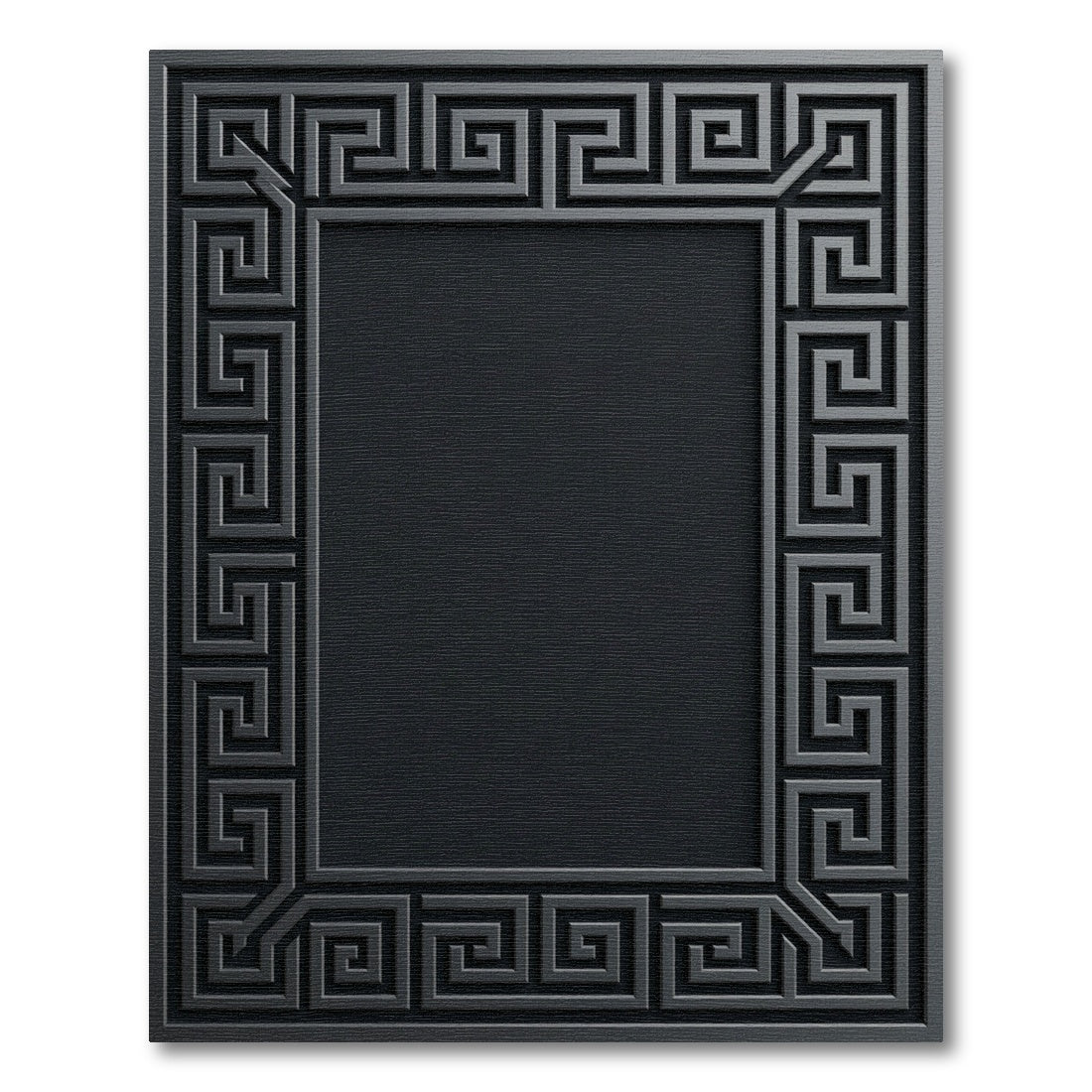 Dark Gray Square Greek Key Rug