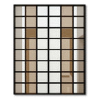 Minimalist Brown Window Grid Square Rug