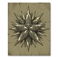 Antique Olive Filigree Star Compass Rug