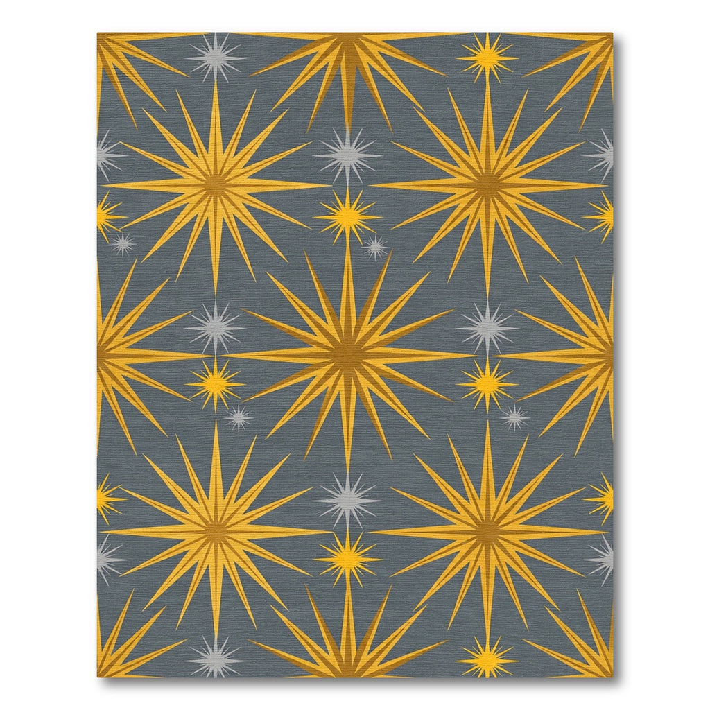 Golden Starburst Graphic Overlay Rug