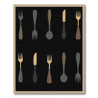 Minimalist Black Cutlery Collection Rug