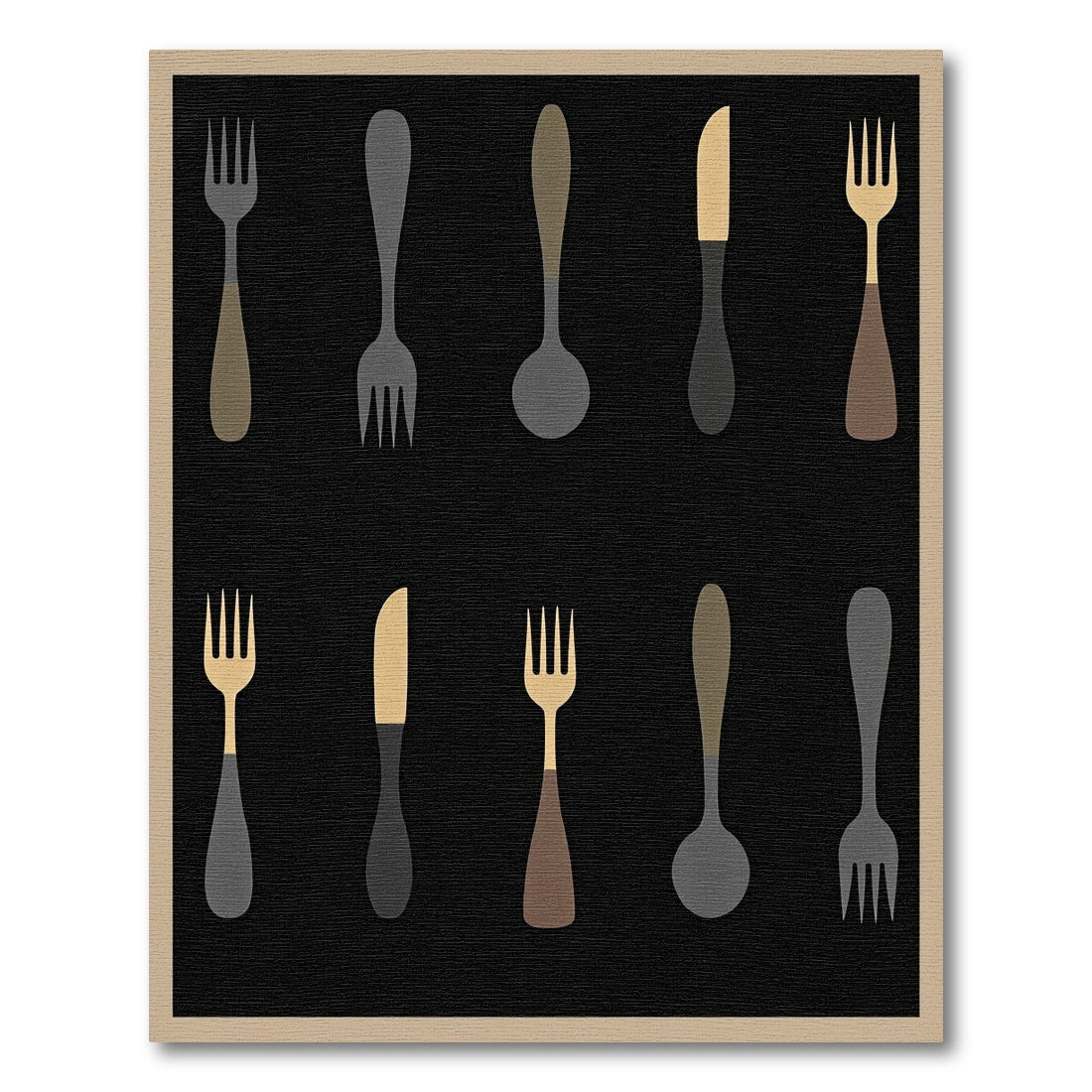 Minimalist Black Cutlery Collection Rug
