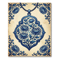 Artistic Blue Chrysanthemum Scrollwork Rug
