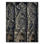 Gothic Gray Trefoil Rose Window Rug