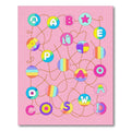 Pink Rainbow Letter Circles Connection Rug