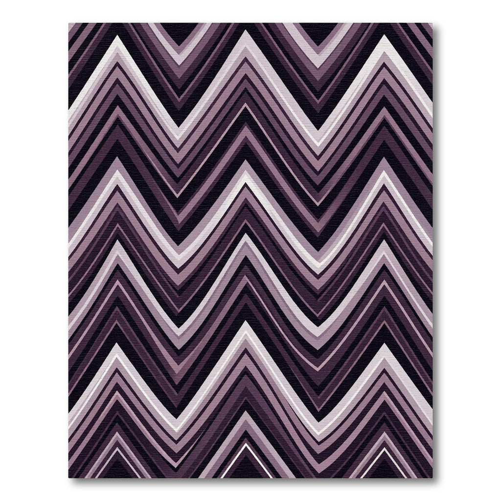 Sophisticated Purple Chevron Zigzag Wave Rug
