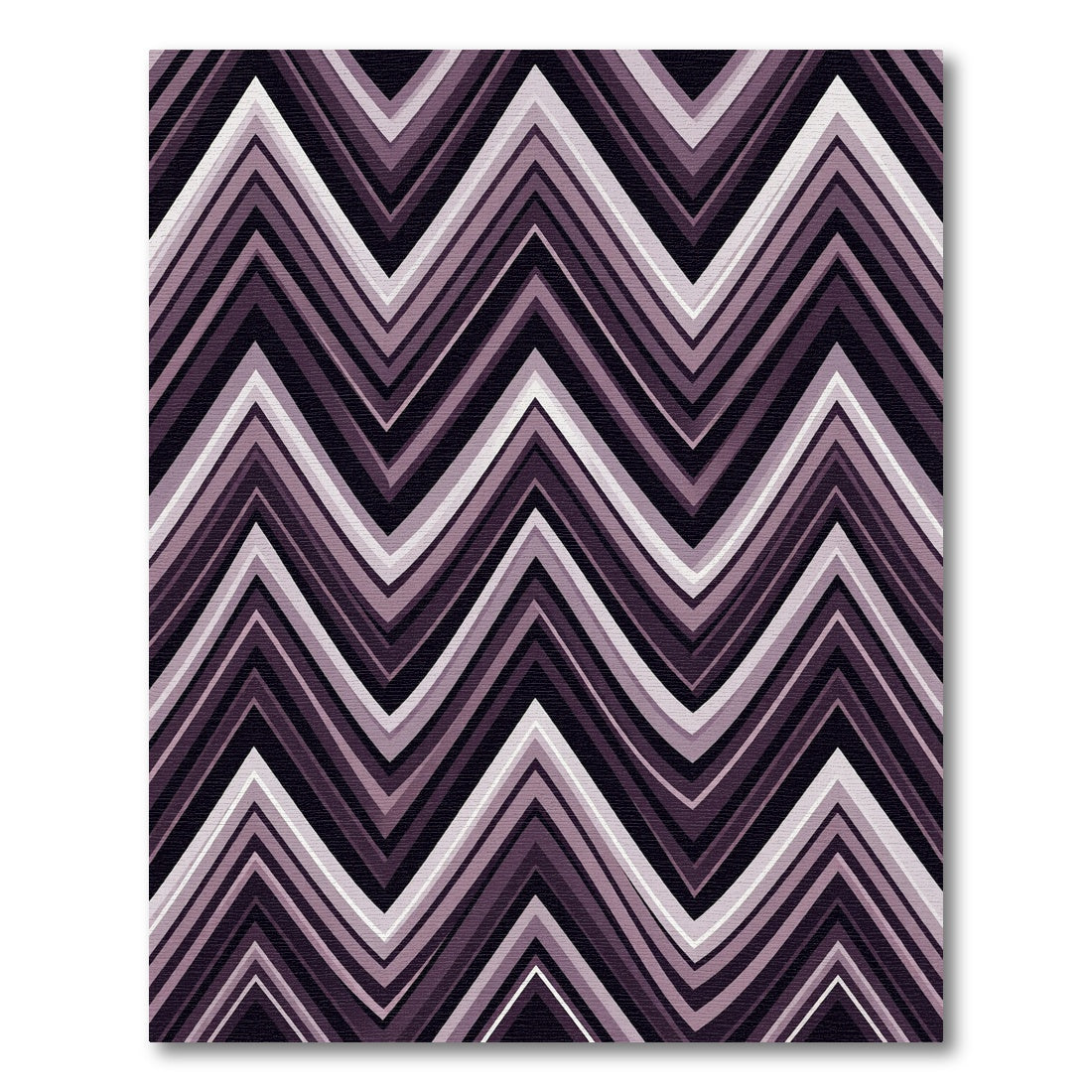 Sophisticated Purple Chevron Zigzag Wave Rug