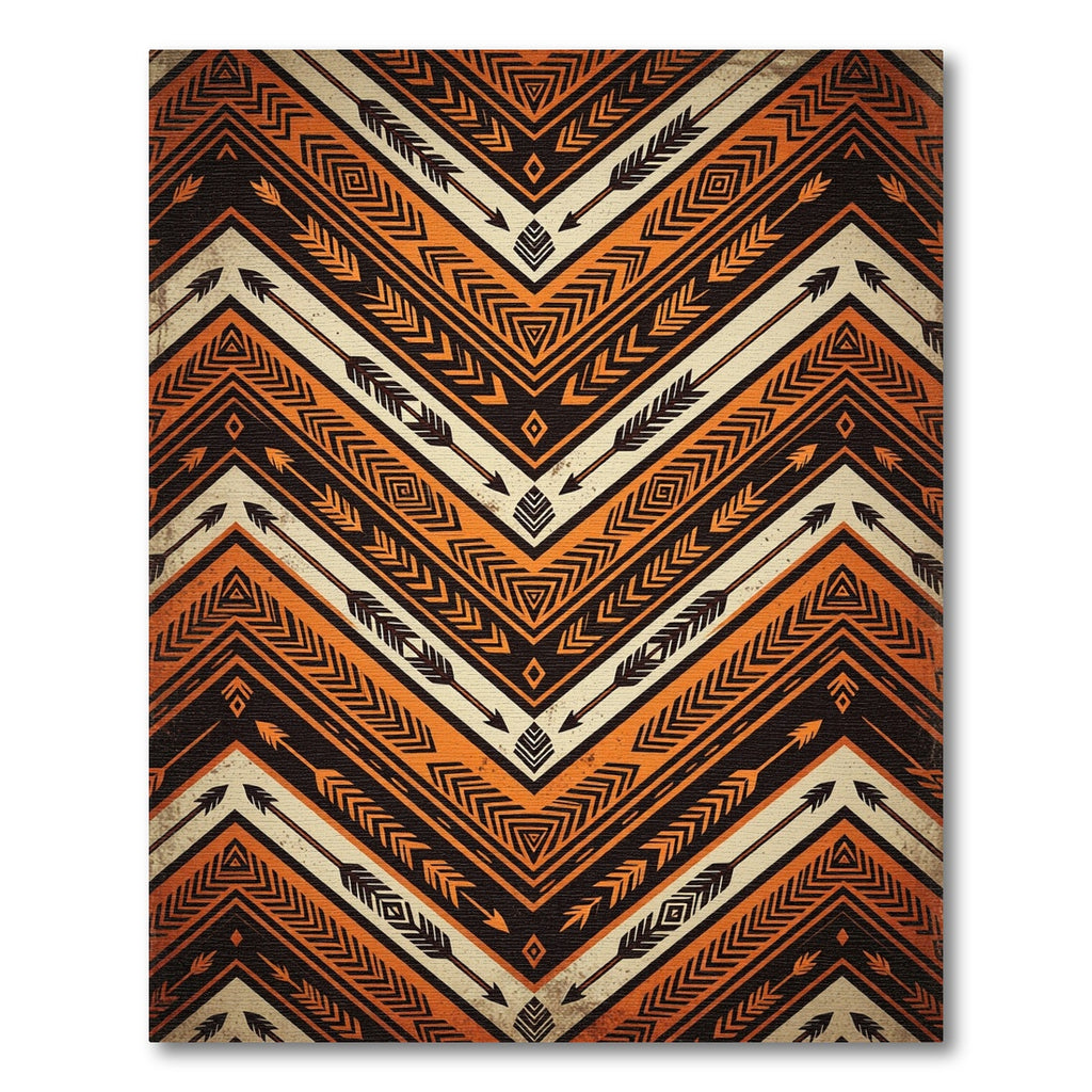 Bold Geometric Arrow Chevron Earthy Rug