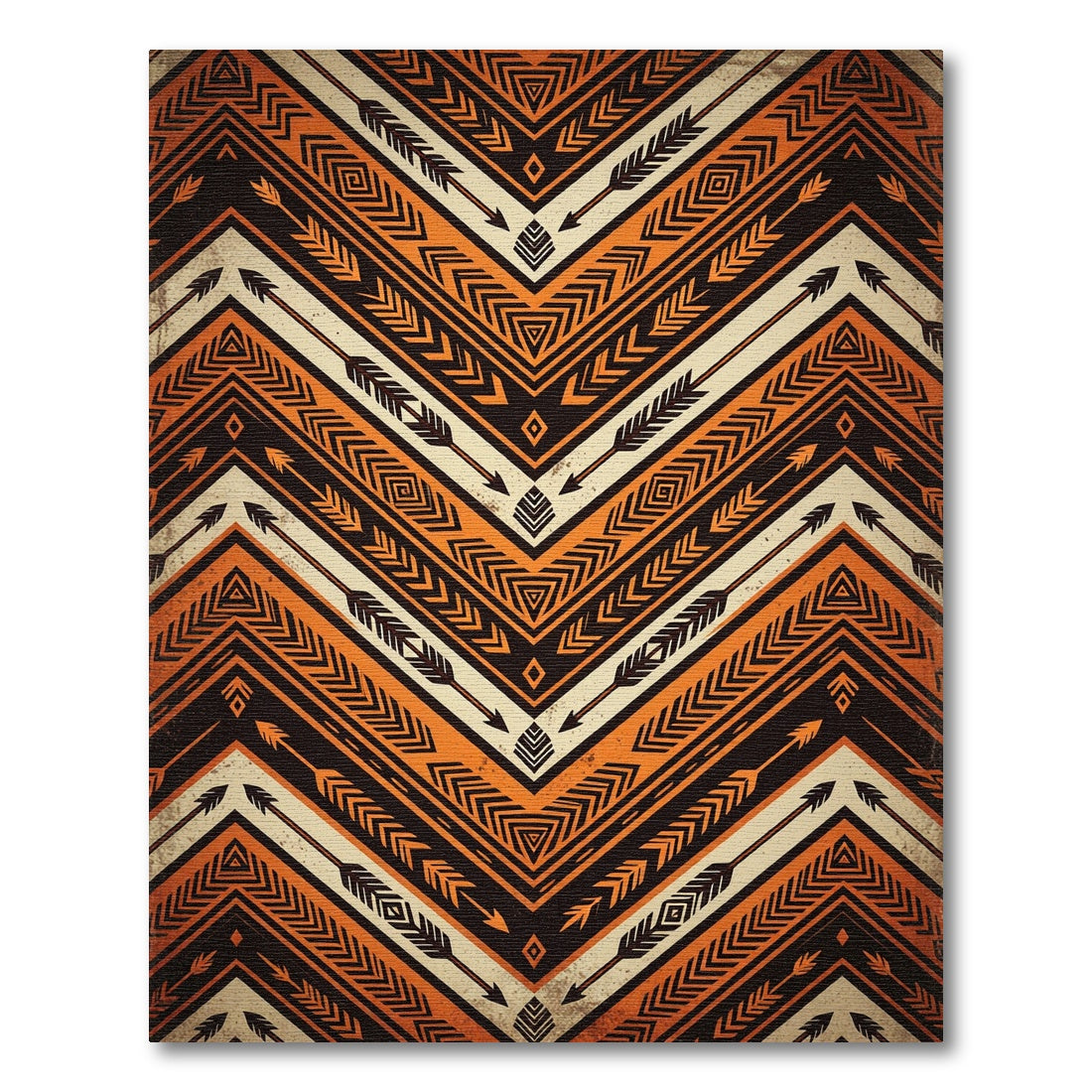 Bold Geometric Arrow Chevron Earthy Rug