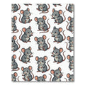 Cute Gray Mouse Illustration Repeat Rug