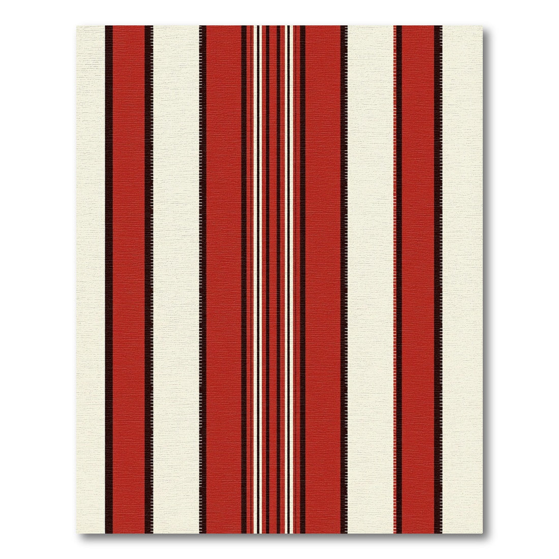 Bold Red Off White Vertical Stripes Rug